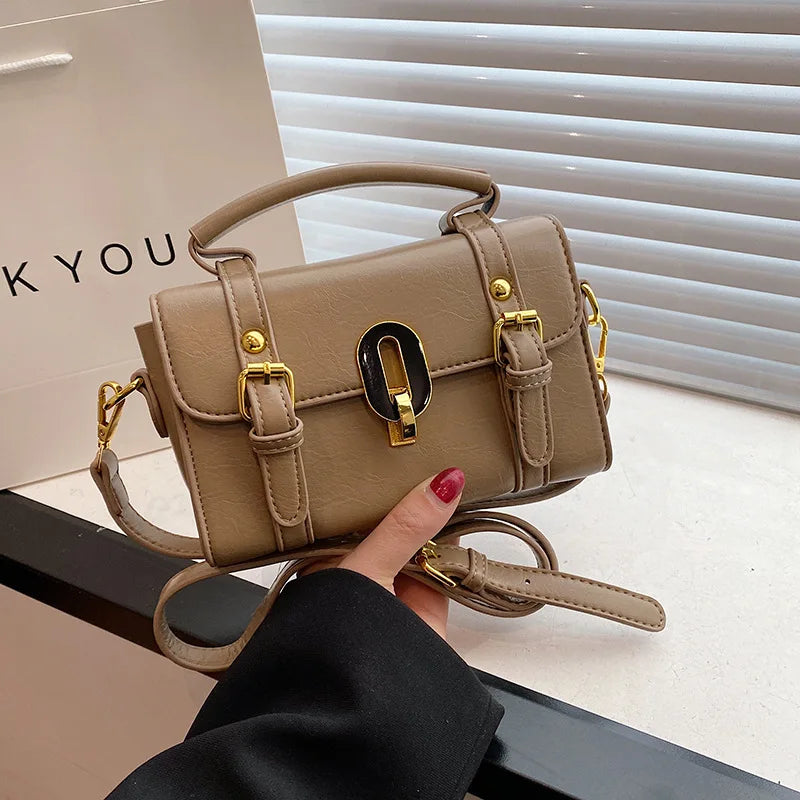2025 New Women's Designer Handheld Briefcase - Trendy Retro Small Square Bag, Versatile Shoulder/Crossbody Portable Women Bag