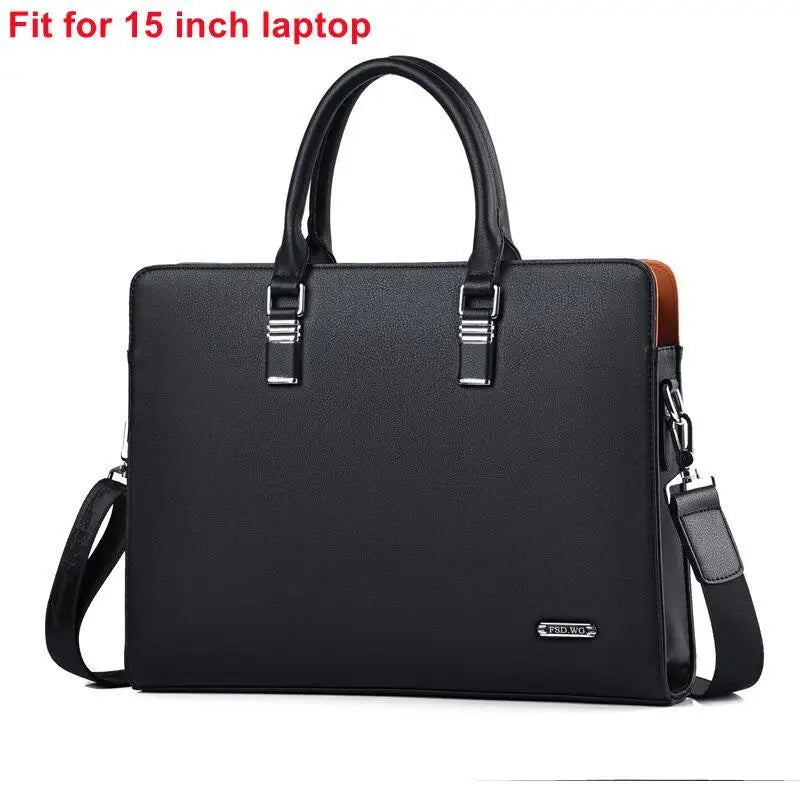 Oyixinger Men's Bag Fashion Leather Shoulder Bag For Man Business Briefcase For 14 15 inch Laptop Casual Large Capacity Handbag