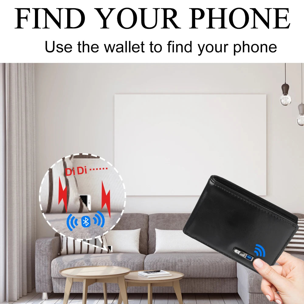 Billetera con gps Tracker Card Android And IOS,Smart Wallet for Men Best 2025 New Fathers Day Gift Birthday Gifts For Dad