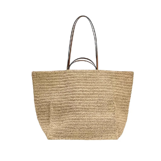 Casual Large Capacity Straw Tote Bag Designer Women Handbags Handmade Woven Summer Beach Bag Big Shopper Purses 2025