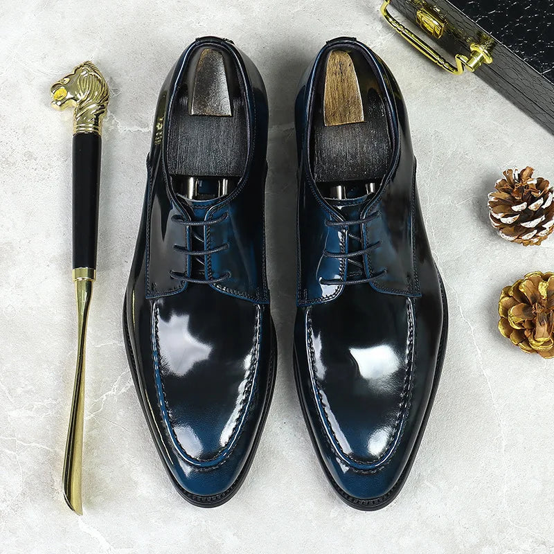 Luxury Men's Oxford Shoes Fashion Italian Leather Shoes Formal Men's Shoes Black Brown Lace Up Wedding Office Dress Leather Shoe