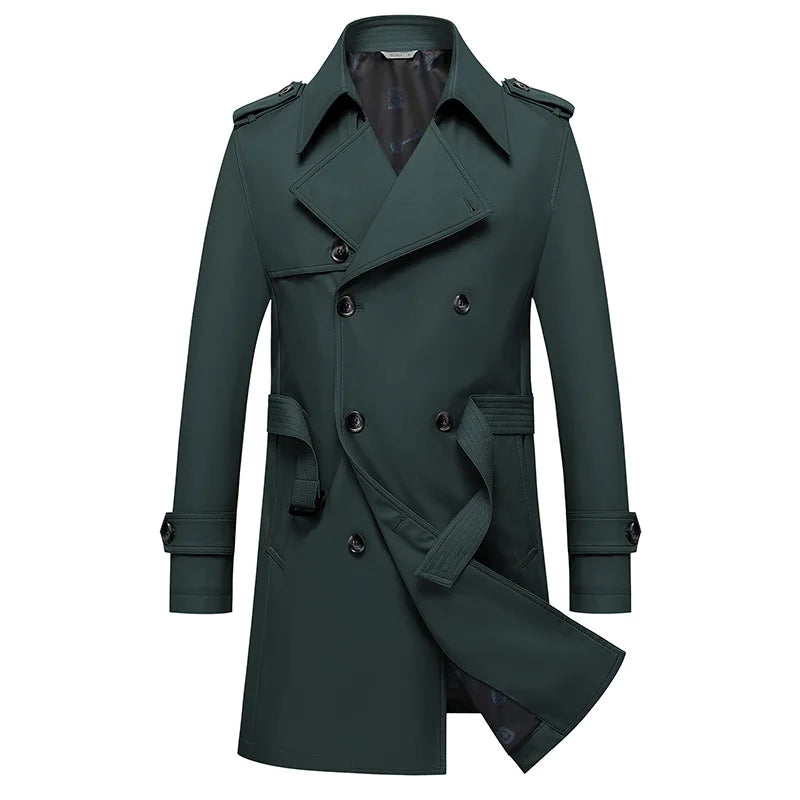 Classic Men's Trench Coat 8XL Plus Size Windbreak High Quality Business Casual Wind Coat Men Clothing Oversized Ponchos A5F7987
