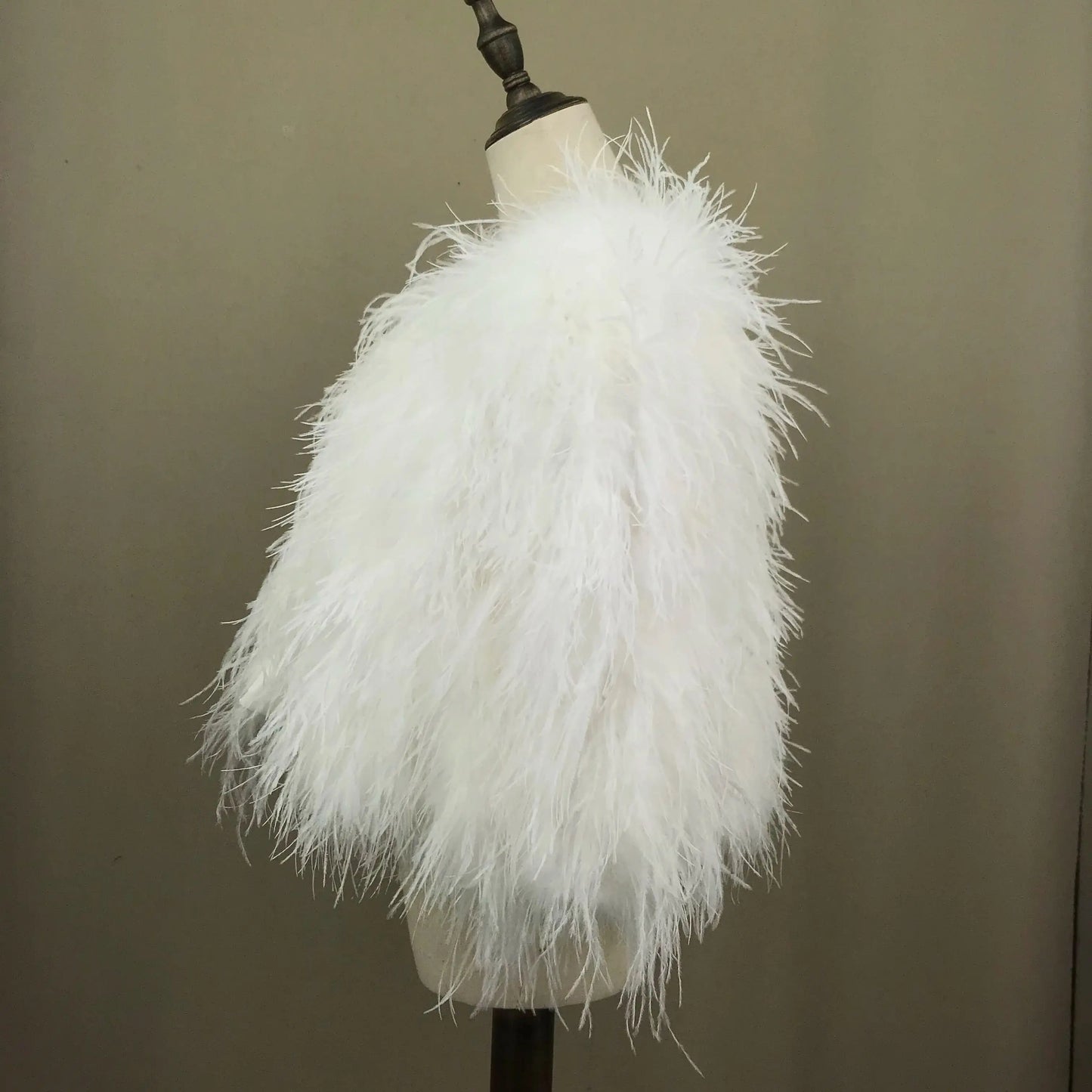 Luxurious Furry Ostrich Feather Jacket, Peach Fuzz Fashion, Wedding Party, Concert, Bride B230408, 2024