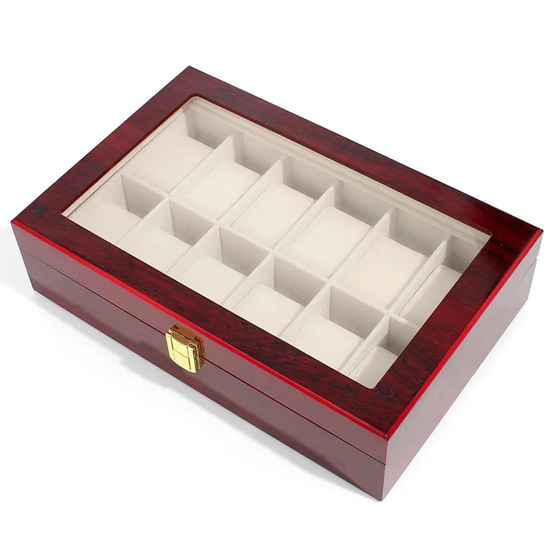 Watch Boxes 2/3/5/6/10/12 Grids Luxury Wooden Watch Organizers  Wood Holder Boxes for Men Women Watches Jewelry Display