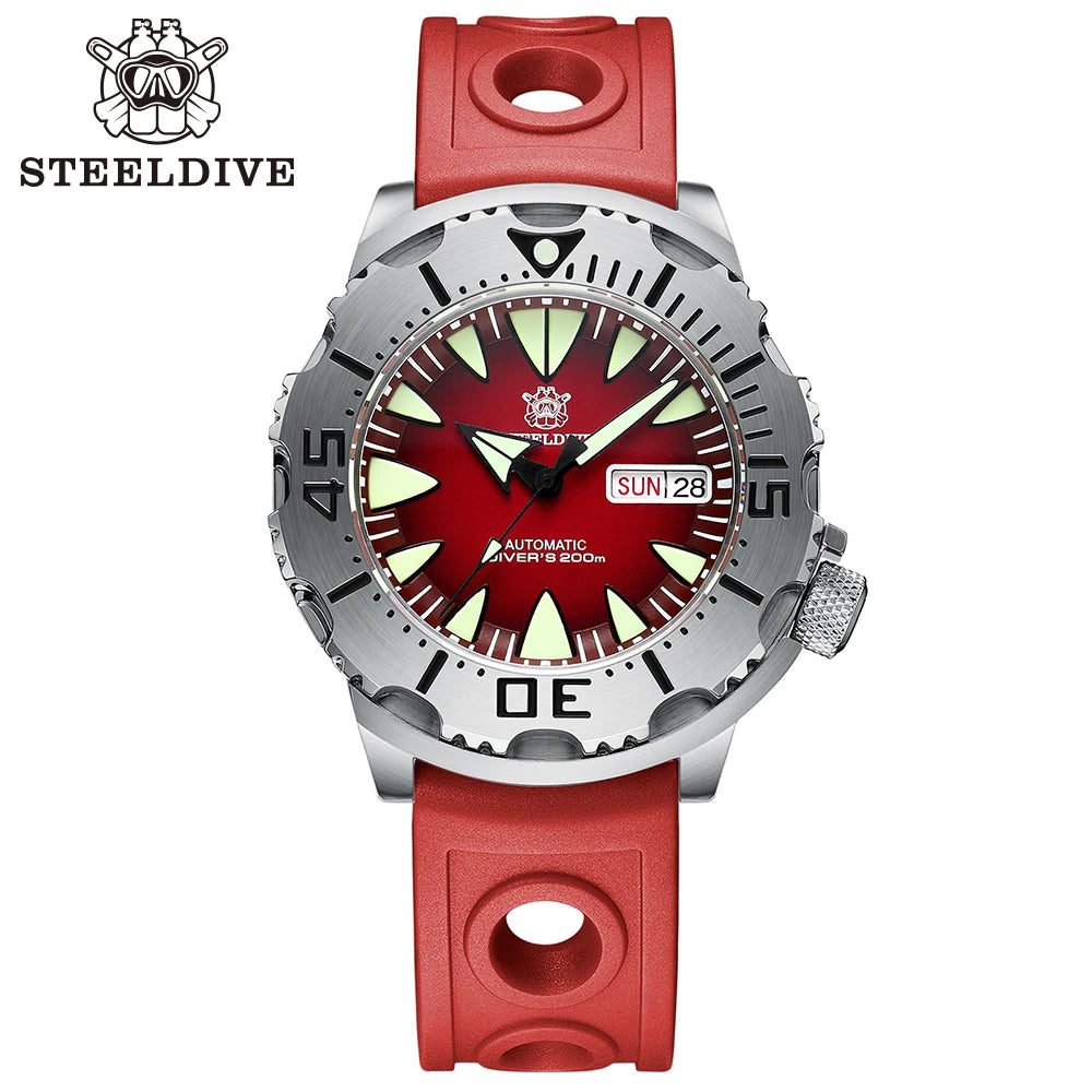 STEELDIVE SD1984 Hot Selling 42.2MM M onster 200M Waterproof NH36 Day Function Sapphire Glass Automatic Movement Steel Bracelet