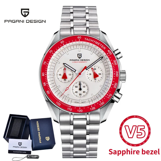 PAGANI DESIGN New Moon Watch Men Multifunctional Top Brand Luxury Automatic Quartz Waterproof Sport Stainless Steel Reloj Hombre