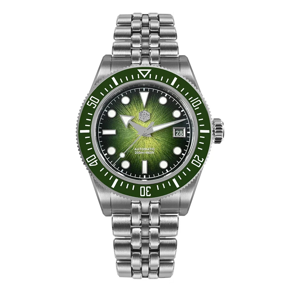 San Martin SN0148 Watch Miyota 9015 Enamel Sunburst Dial Automatic Mechanical Waterproof 200m Original Design Men Dive Watches