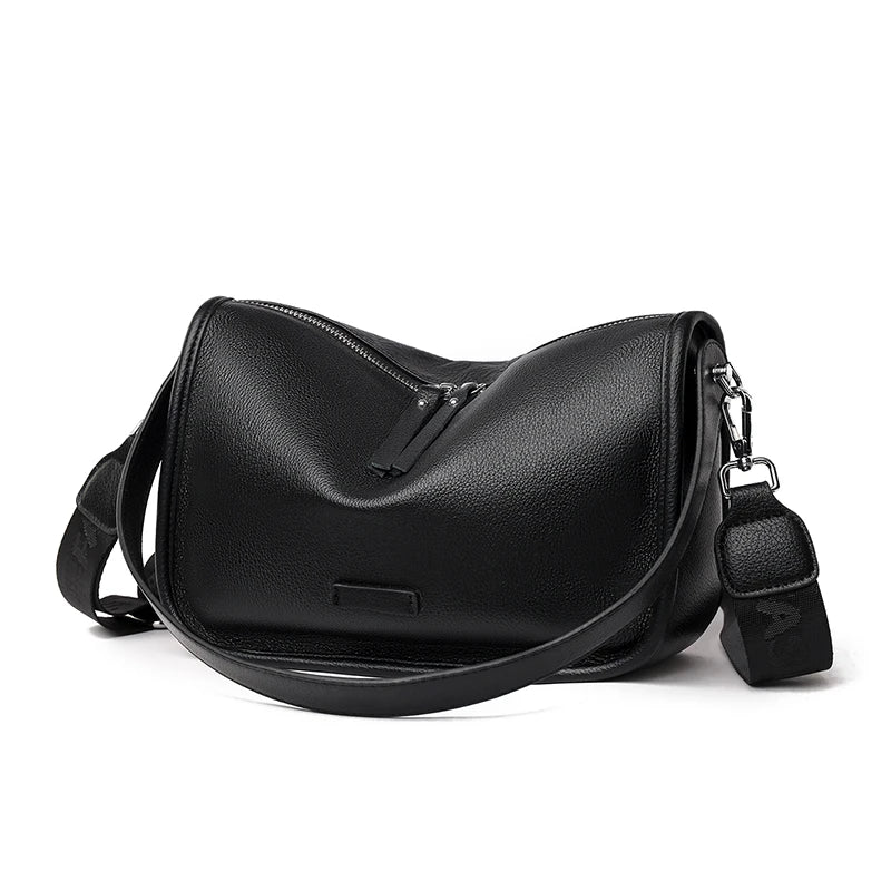 Luxury Soft Genuine Leather Handbag Fashion Women Shoulder Messenger Bag Solid Color Cowhide Sac Fashion Female Crossbody Tote