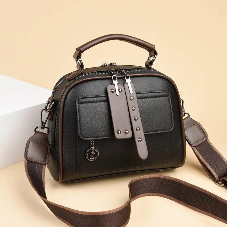 2025 New Women's Handbag - Simple Versatile Crossbody/Shoulder Bag, Multi-layer with Premium Texture
