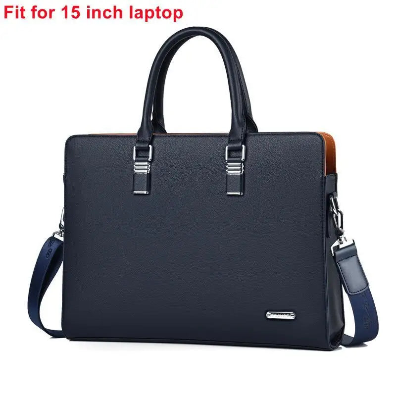 Oyixinger Men's Bag Fashion Leather Shoulder Bag For Man Business Briefcase For 14 15 inch Laptop Casual Large Capacity Handbag