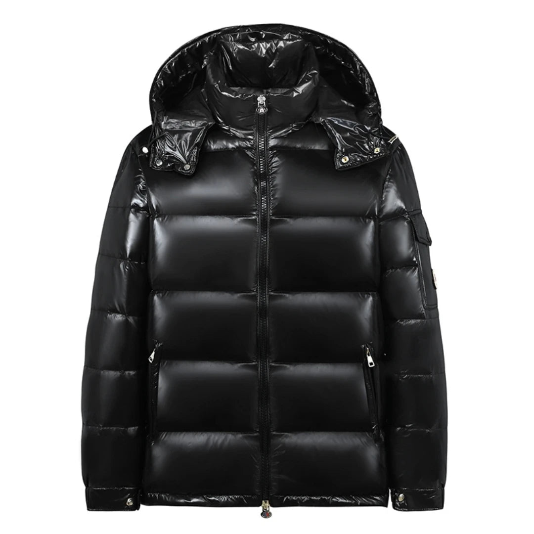 White Duck Down Jackets Winter Hooded Shiny Down Coats Mens Casual High Quality Outdoor Windproof Parka Thicken Warm Puffer Tops