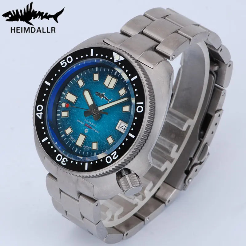 HEIMDALLR Turtle Men Diver Watch Titanium Case Sapphire Crystal NH35 Automatic Movement Mechanical Wristwatches Waterproof 20Bar