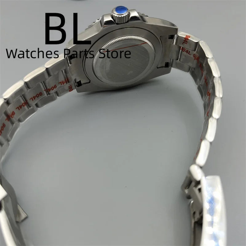BLIGER 40mm NH35 Watch For Men Luminous Chapter Ring Black Purple Dial With Black Purple Bezel Sapphire Glass Date Waterproof