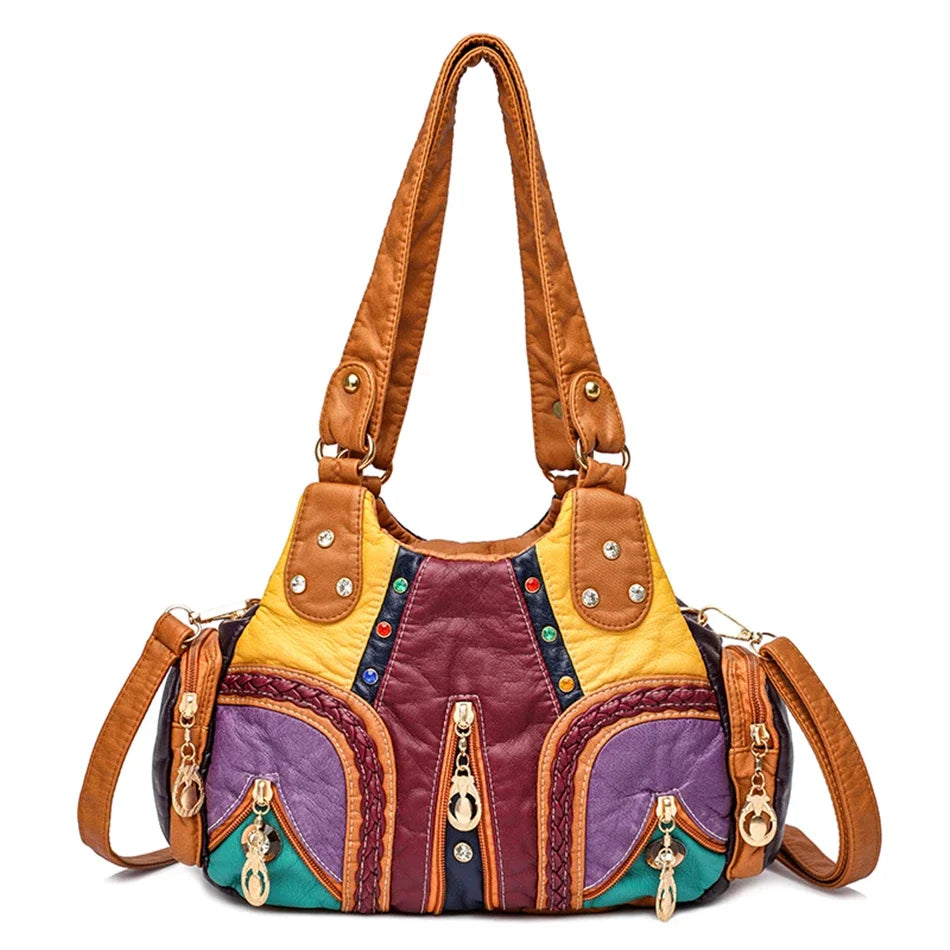 Leather Casual Crossbody Bags for Women 2024 Ladies Luxury Designer Tote Handbag Top-Handle High Quality Shoulder Bag Sac A Main