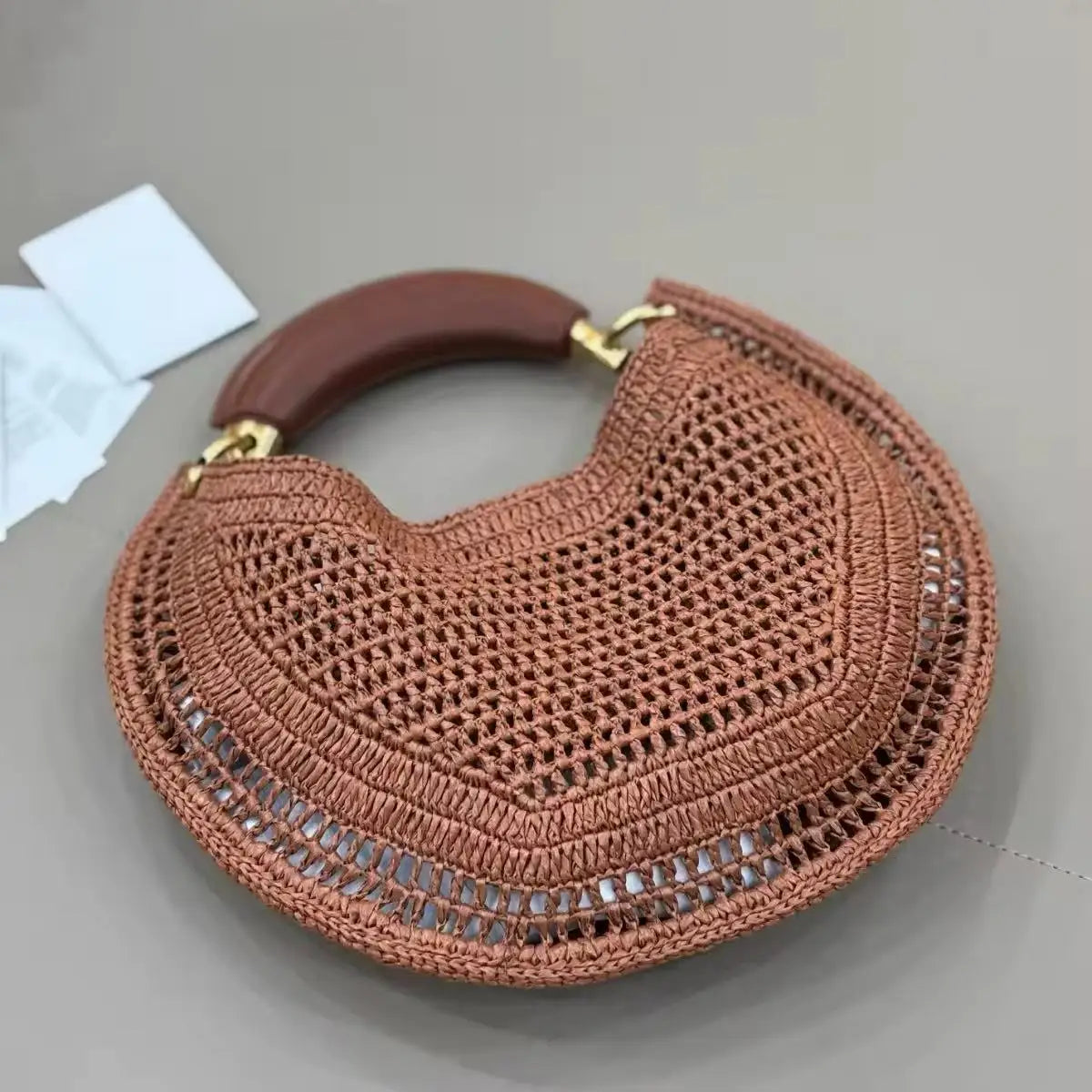 2025 New Summer Banana Woven Handbag Fashion Beach Vacation Armpit Bag Womens Eco Friendly Straw Shoulder Purse