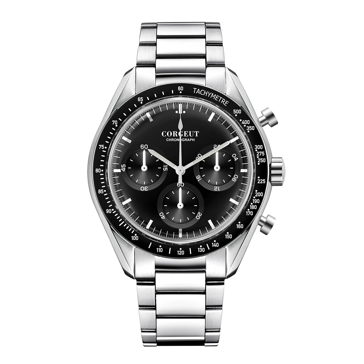 CORGEUT 40mm Vk63 Quartz Movement Watch Man Waterproof High Quality Luxury Mineral Glass Time Running Second Glow Watchs