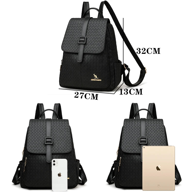 Women's Backpack Travel Large Backpack PU Leather Handbag Schoolbag Mochila For Girls Women's Bag Female Shoulder Back Sac A Dos