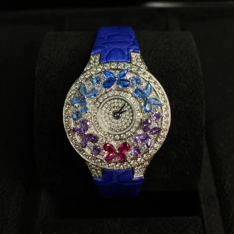 Luxury Colorful Women's Watch Quality Jewel Wristwatch Bracelet Elegant Timepiece for Ladies Luxury Brands Quartz Watches clock