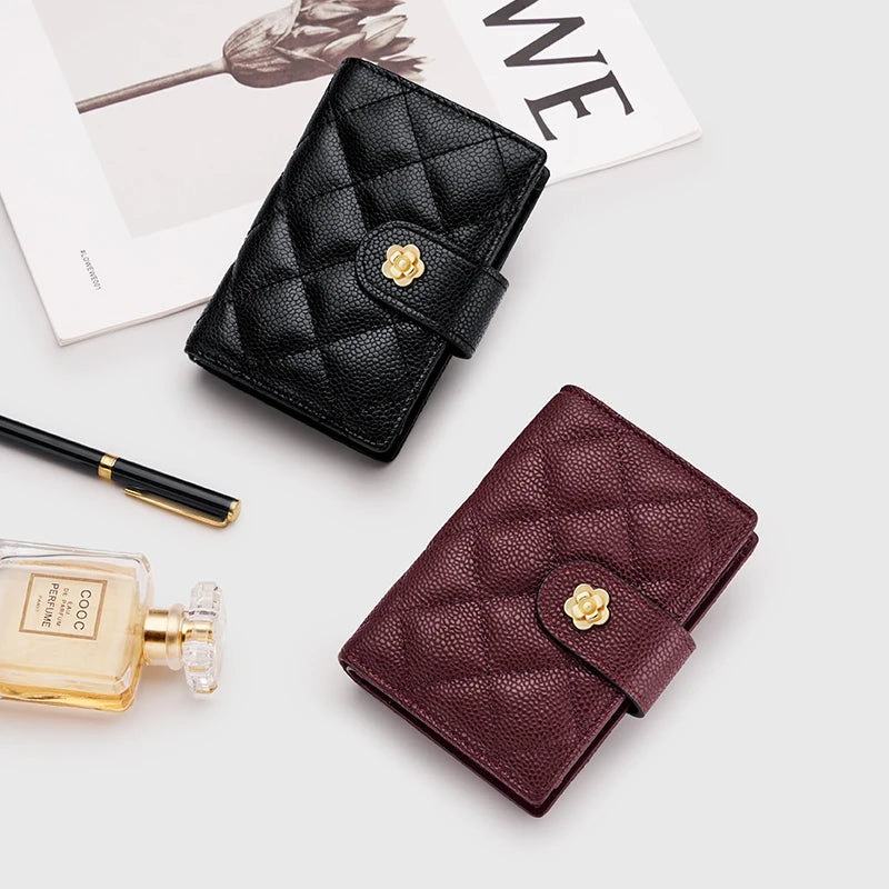 WILLIAMPOLO leather wallet for women 2024 new multi slot card bag zero wallet high-end exquisite mini card clip wallet