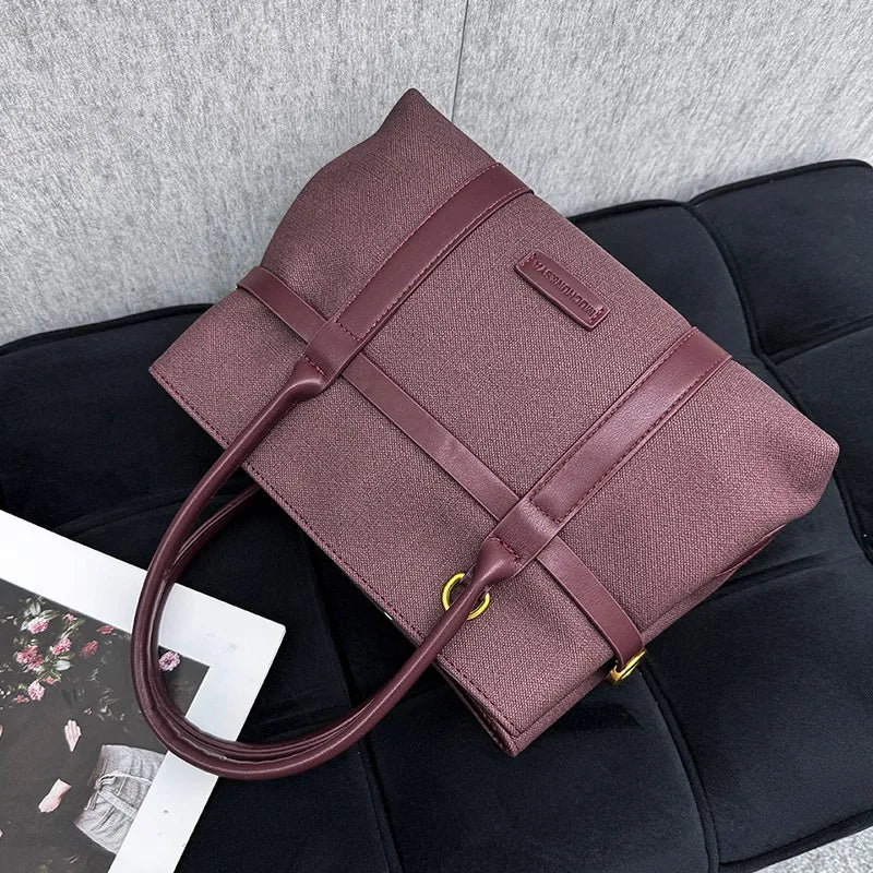 Women's Elegant Tote Bag with Leather Finish, Crossbody Shoulder Handbag By Luxury Brand Famous Designer