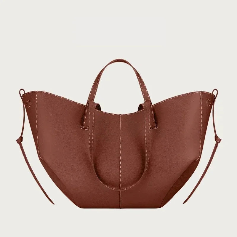 Luxury Genuine Leather Handbag Tote Bag For Women Cowhide Shoulder Bag Design Large Capacity Totes Top Handle Hobo Shopper Bag