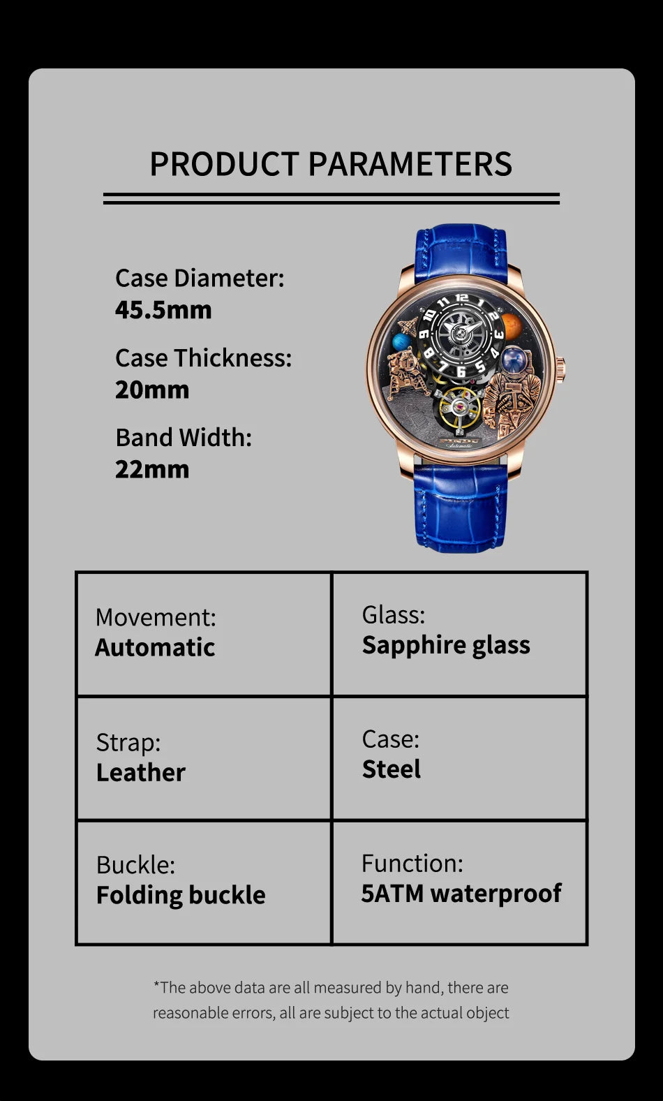 Pindu Men's Luxury and Fashion Personalized Astronaut Dial Fully Automatic Mechanical Green Tourbillon Waterproof Watch