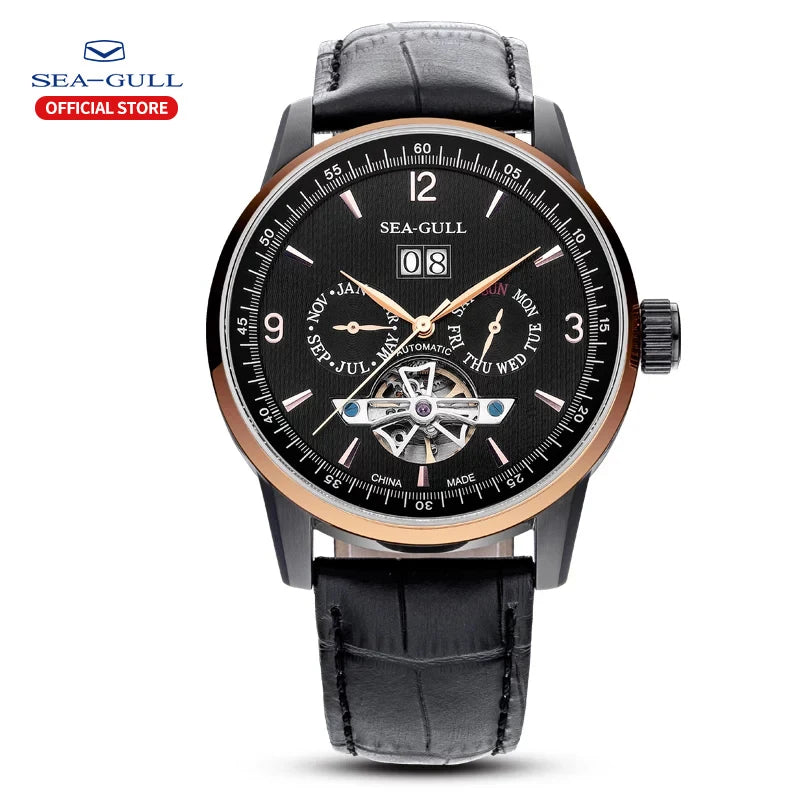 Seagull Men's Watch Automatic Mechanical Watch Business Casual Hollow Flywheel Multi-Function Dial Men's Watch 219.328