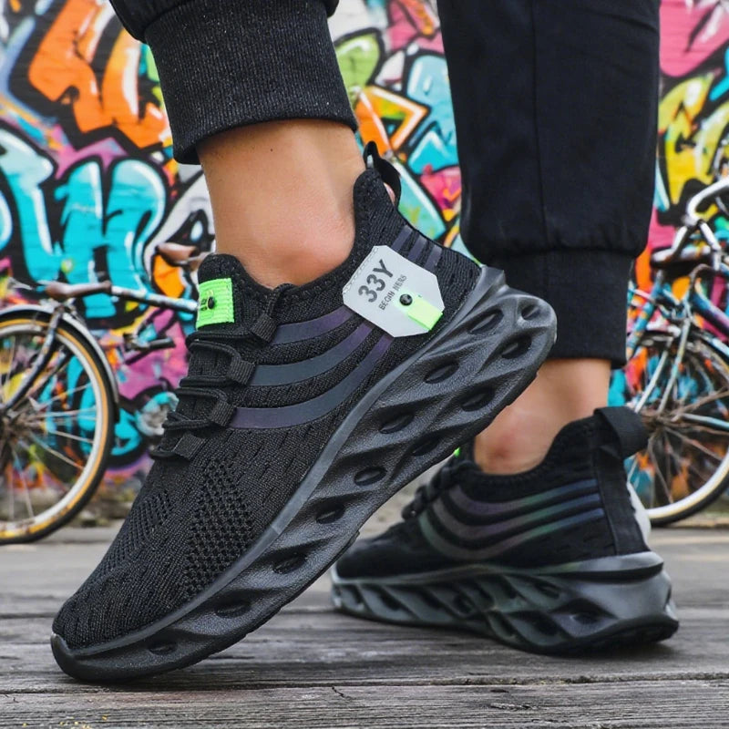 Best Selling Men's Breathable Athletic Sneakers 2025 Men Running Walking Shoes Lightweight Breathable Trendy Casual Sports Shoes
