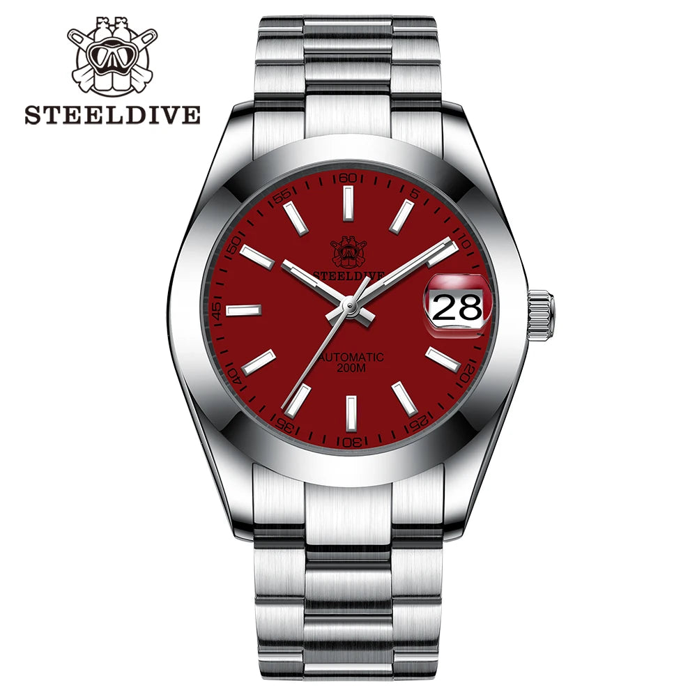 STEELDIVE SD1934 NH35 Automatic Movement 39mm Stainless Steel BGW9 Blue Luminous Sapphire Glass 200M Water Ghost Dive Watches