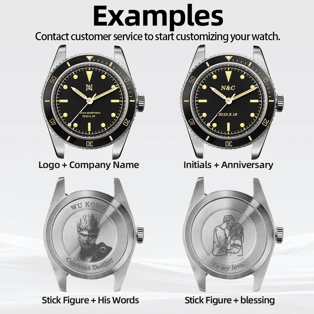 Automatic Mechanical Watch Pilot Men's 38mm Minimalist Style Custom Dial Calendar Super Luminous Murphy reloj hombre Miyota 8215