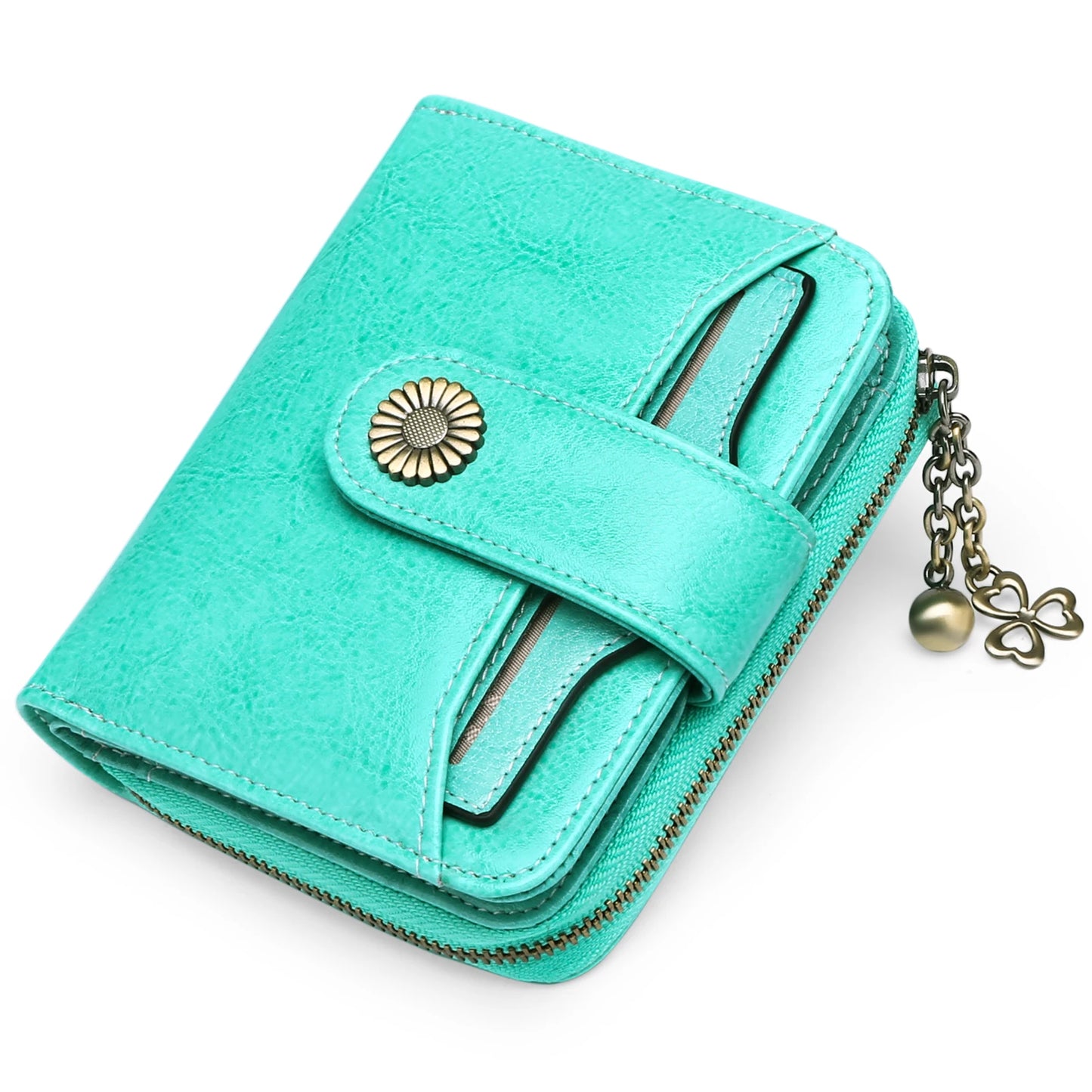 High Quality Women's Genuine Leather Wallet Female RFID Anti Theft Card Holder Coin Purse Wallets for Women Clutch Bag