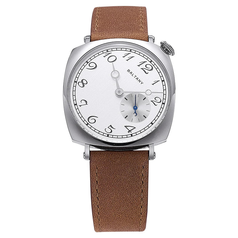 Baltany Reminiscent Quartz Watches Reproduced From VC1921 S4072 38mmDial Heat-treated Blue Hands Square Case  Vintage Wristwatch