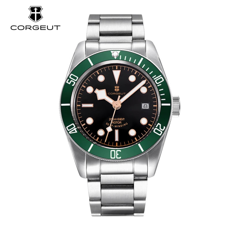 41MM Corgeut Men Mechanical Wristwatch Luxury nh35 Automatic Watches 100m waterproof Sapphire Glass Watch for Men Luminous Reloj