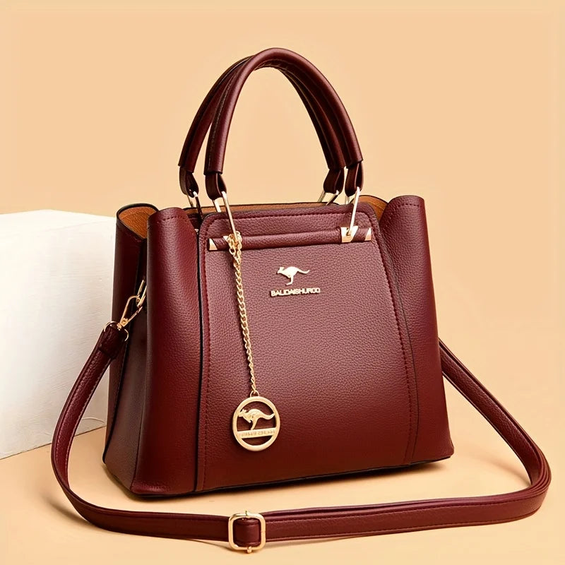 Women's shoulder bag 2025 new model tote middle-aged handbag versatile, grand, fashionable, imitation leather cross-body bag