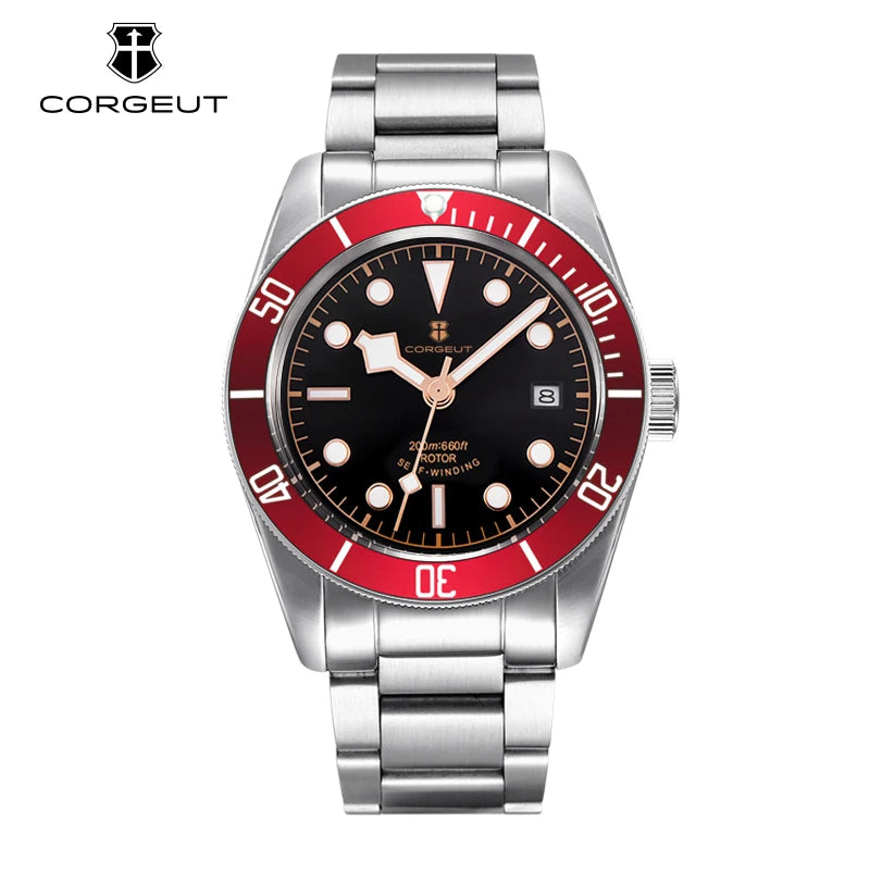 41MM Corgeut Men Mechanical Wristwatch Luxury nh35 Automatic Watches 100m waterproof Sapphire Glass Watch for Men Luminous Reloj