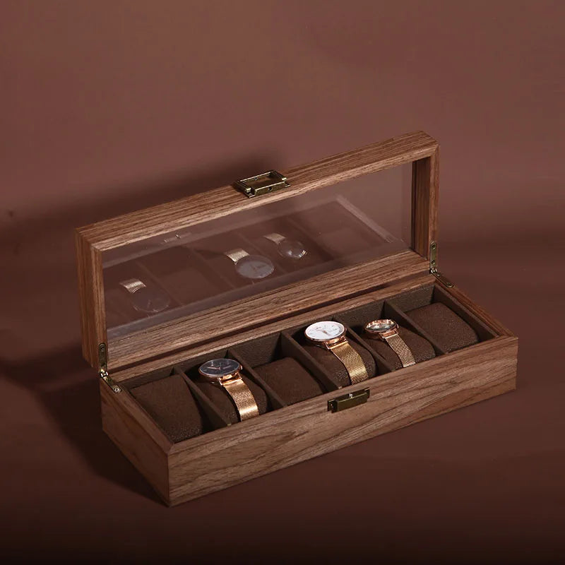 Walnut wood more than receive a case wrist watches collection box display transparent display boxes, watches boxes