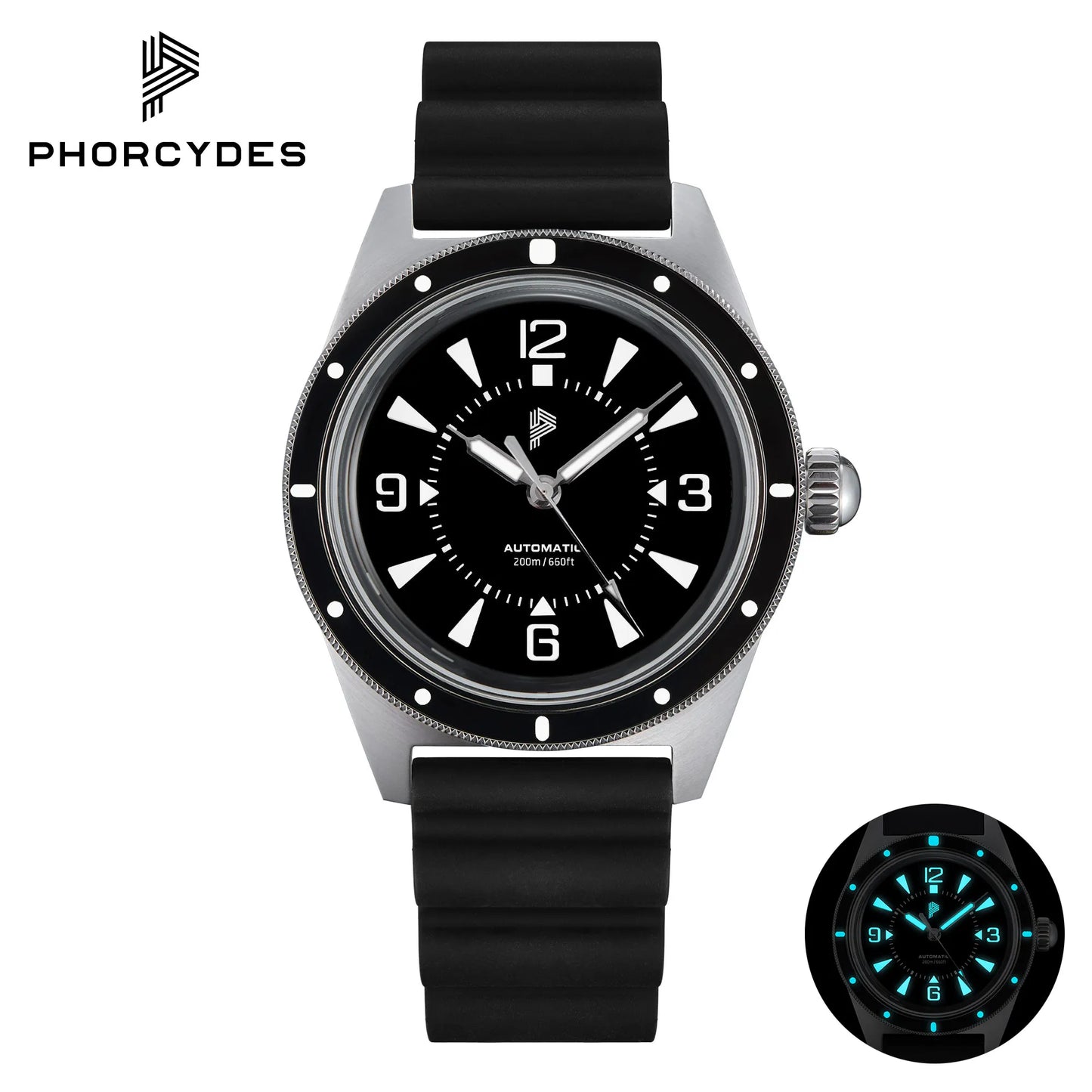 PHORCYDES PH-2  LIP homage watches 3D solid lume dome glass NH35A automatic mechanical watches