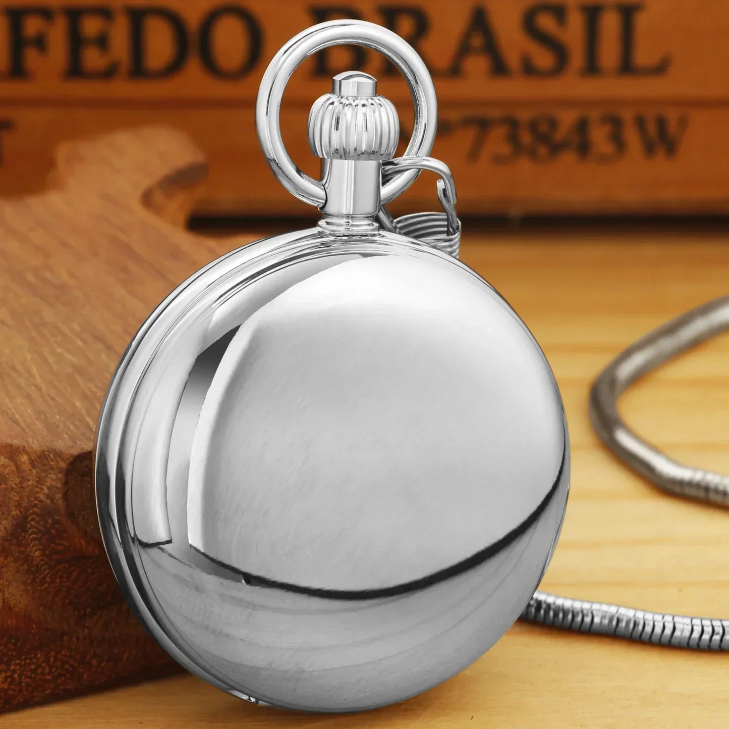 Antique Imperial Luxury Pocket Watch Mechanical Hand Winding Stainless Steel Case Mens Pocket Watch 30cm Chain