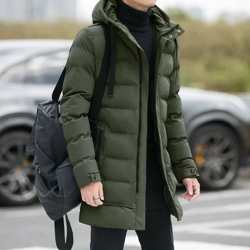 Male Outwear Winter Coats  Mens Jackets Winter Thicker Warm Parkas New Slim Fit Jackets Size Men Hooded Casual Long Down Jackets