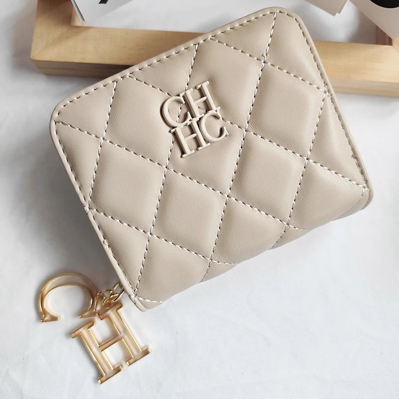 Exquisite Luxury Brand Short Solid Color Coin Women's Wallet High-quality PU Material Exquisite Brand Logo New Women's Wallet