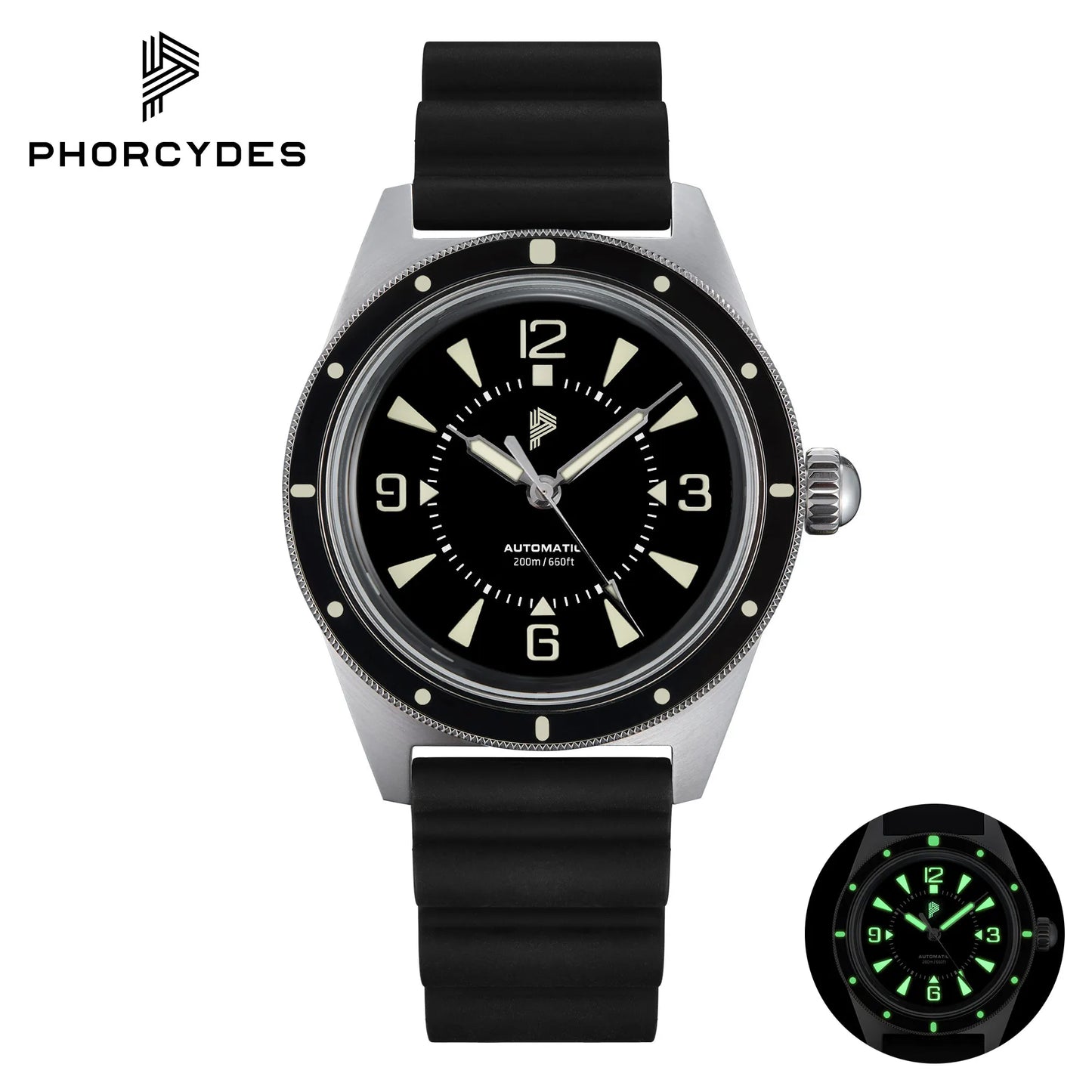 PHORCYDES PH-2  LIP homage watches 3D solid lume dome glass NH35A automatic mechanical watches