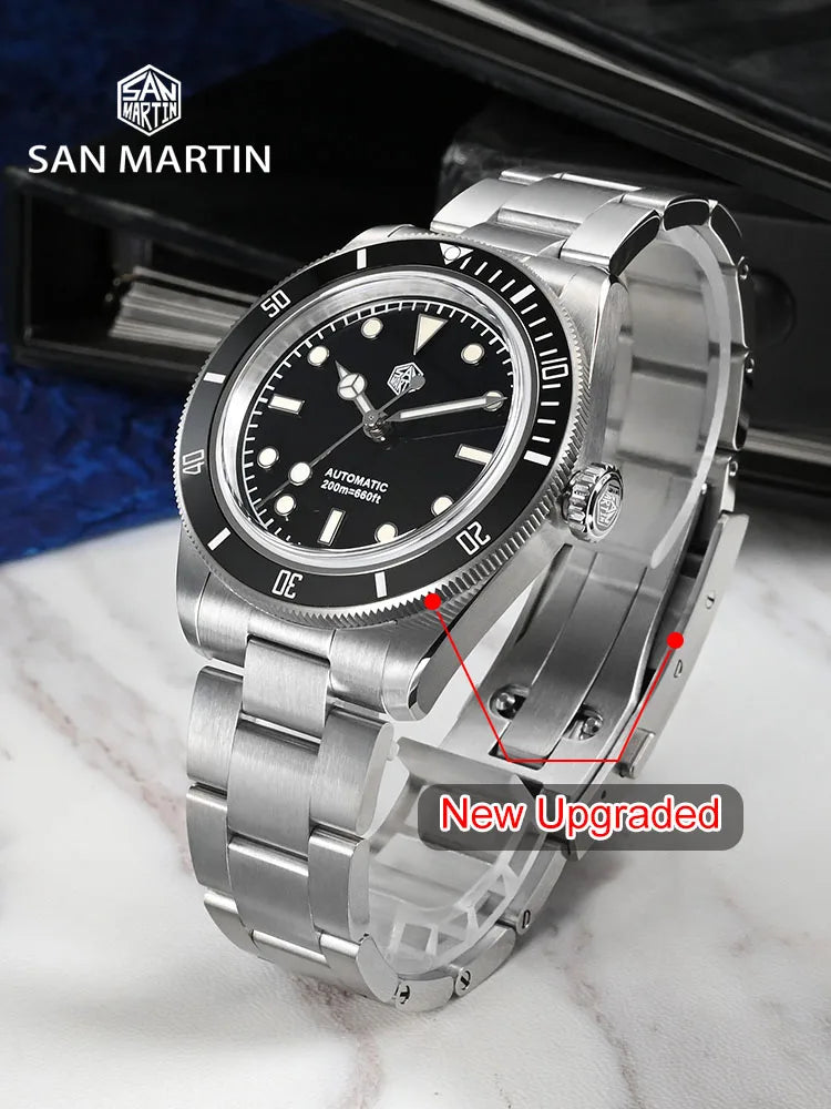 San Martin SN004 Upgraded 38mm 6200 Diver Watch for Men 6200 NH35 Automatic Mechanical Watches Luxury Sapphire Waterproof 200m