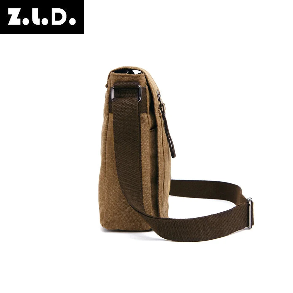 New Casual Fashion Canvas Satchel Single Shoulder Messenger Bag Unisex Crossbody Bag Male Bolsa