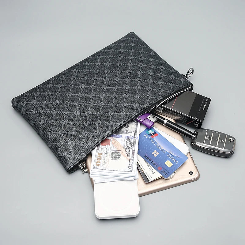 Fashion Business Men Day Clutch Bag High Quality PU Leather Male Money Handbag Casual Men's Cardholder Case Pouch Bag