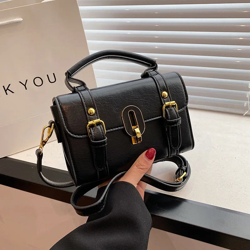 2025 New Women's Designer Handheld Briefcase - Trendy Retro Small Square Bag, Versatile Shoulder/Crossbody Portable Women Bag