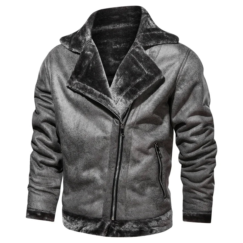 Men Leather Flights Jacket High Quality Leather Jackets Business New Slim Fur Leather Bomber Fashion Jacket Black Pilot Coats