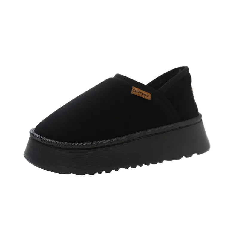 Shevalues Women Winter Snow Boots Warm Comfy Furry Lined House Cotton Shoes Female Outdoor Fashion Platform Fur Fuzzy Shoes