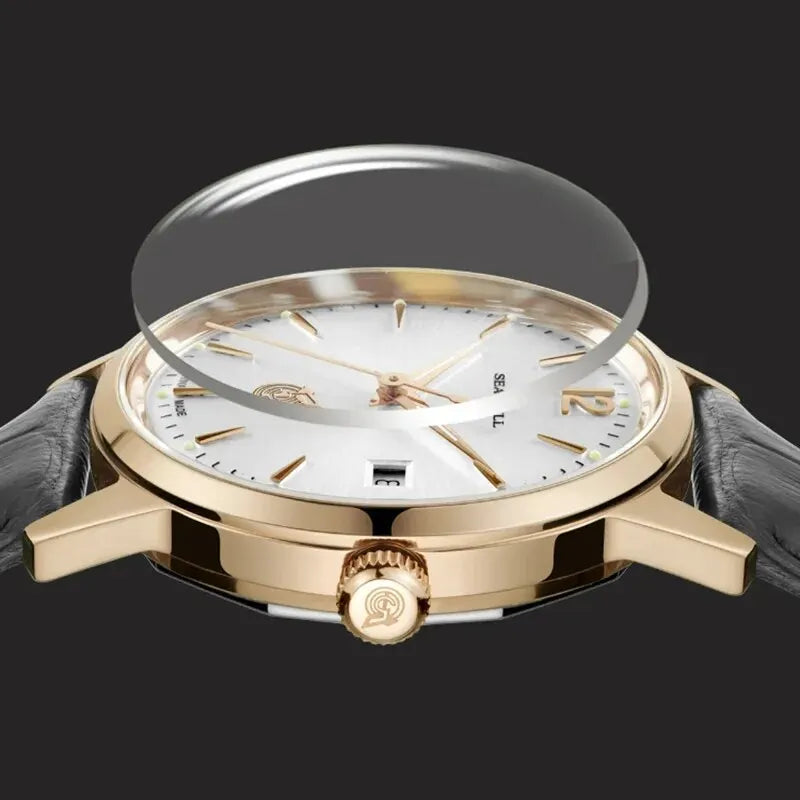 Seagull Men's Watch Classic Retro 51 Re-Edition Gold Dial Automatic Mechanical Wristwatch Men Watch Relogio Masculino D51SG