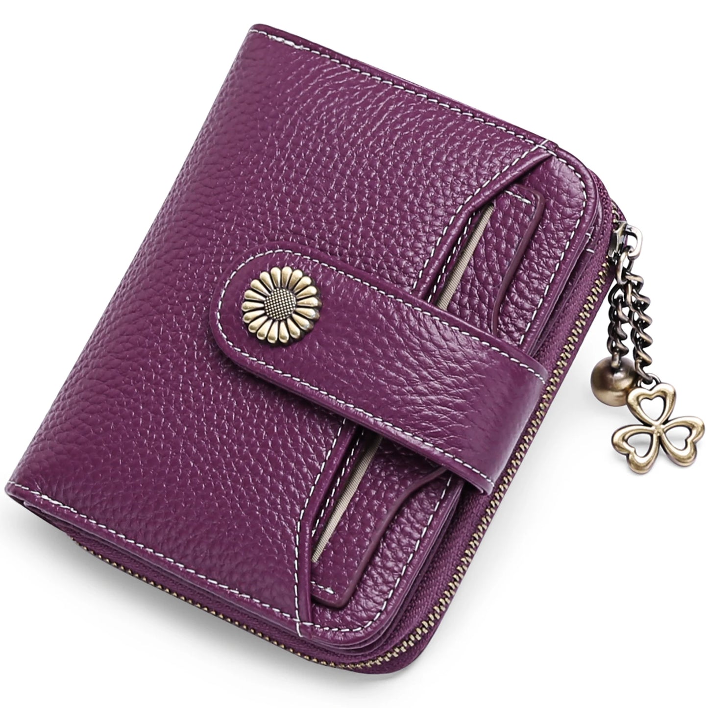 High Quality Women's Genuine Leather Wallet Female RFID Anti Theft Card Holder Coin Purse Wallets for Women Clutch Bag