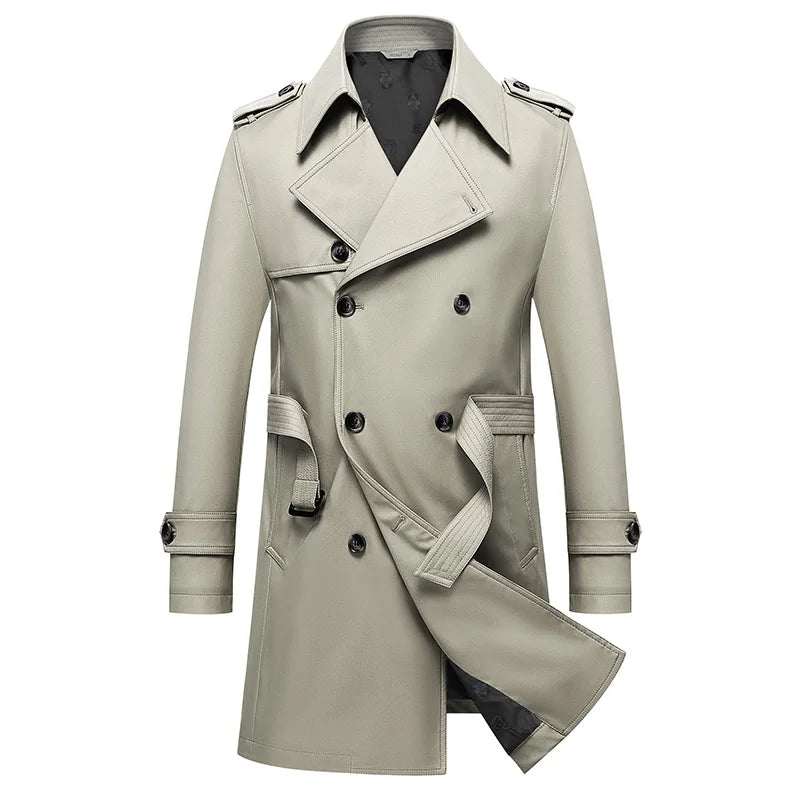 Classic Men's Trench Coat 8XL Plus Size Windbreak High Quality Business Casual Wind Coat Men Clothing Oversized Ponchos A5F7987
